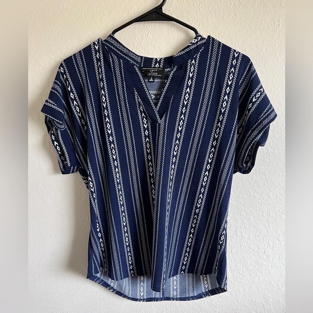 Blue Patterned Blouse